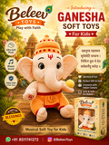 Ganesha Ji Musical Sloka Soft Toy for Kids | Ultra Soft Plush Toy | Beleev Toys