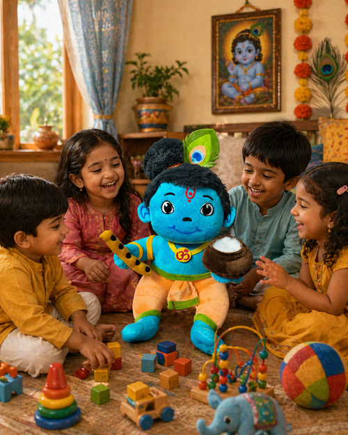 Krishna Ji Musical Sloka Soft Toy for Kids | Ultra Soft Plush Toy | Beleev Toys